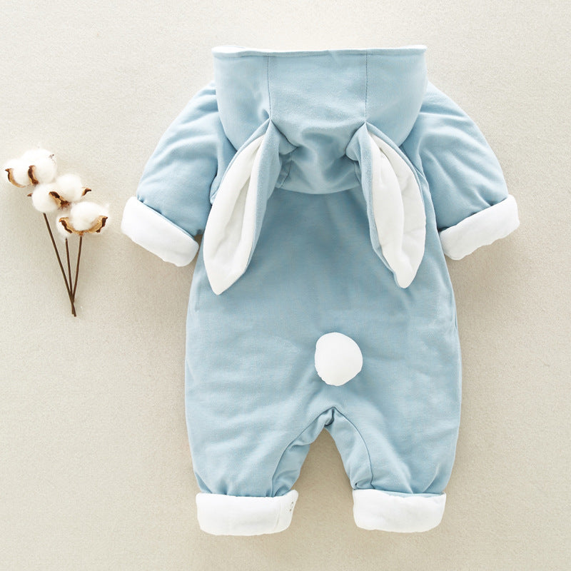 Hooded Cotton Padded Baby Romper | Thick Warm Onesie for Newborns and Infants