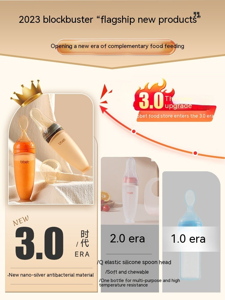 Baby Silicone Feeding Bottle Spoon – Soft Squeeze Rice Cereal Dispenser for Easy Infant Weaning