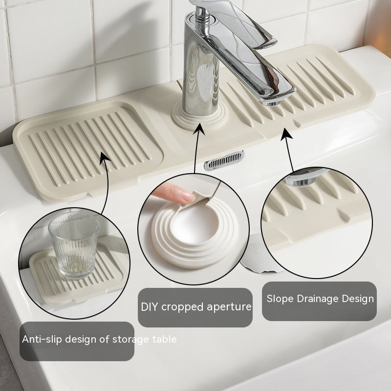 Silicone Faucet Splash Guard Mat – Waterproof Anti-Splash Drain Pad for Kitchen & Bathroom