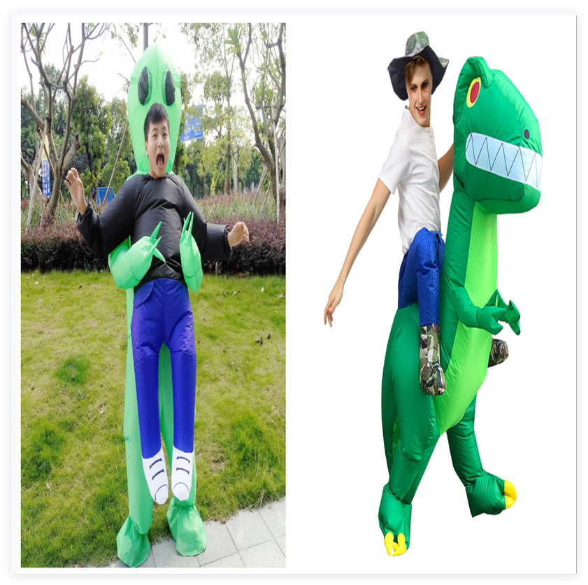 Hilarious Ride-On Inflatable Dinosaur Costume – Funny Chair Illusion Suit for Adults