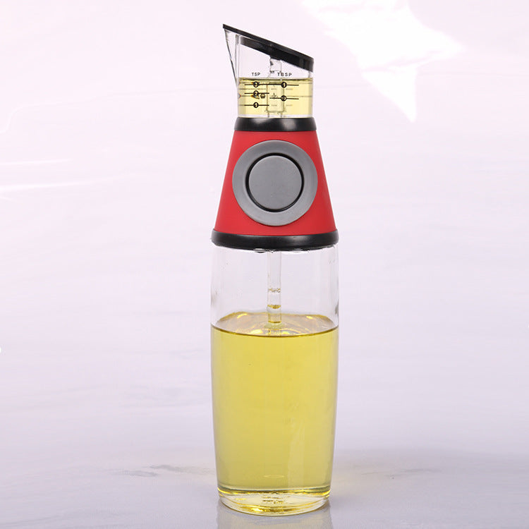 500ml Glass Oil Dispenser Bottle with Measurements – High White Glass for Soy Sauce, Vinegar & Cooking Oil