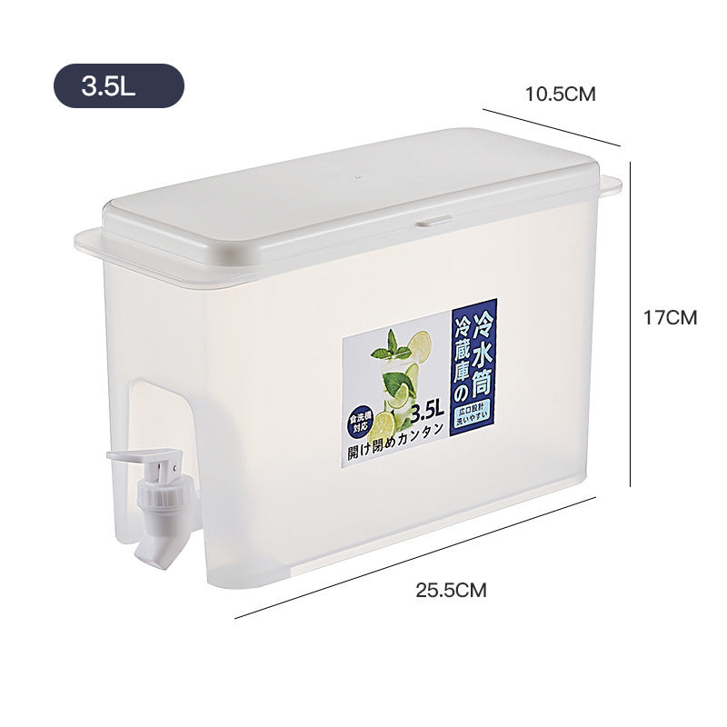Large Capacity Cold Water Kettle with Faucet – 3.5L Refrigerator Storage Jar for Juice, Tea & Lemonade