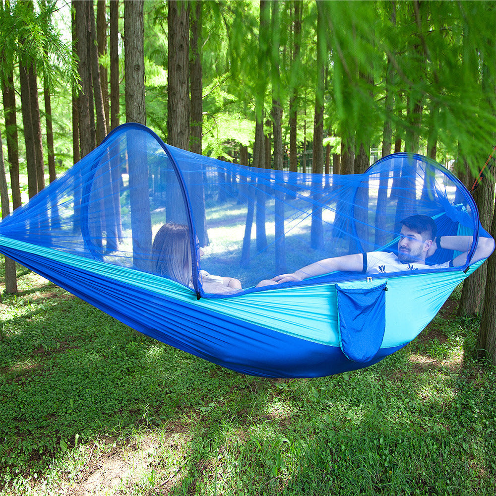 Fully Automatic Pop-Up Hammock with Mosquito Net – Portable, Foldable, Outdoor Camping Bed