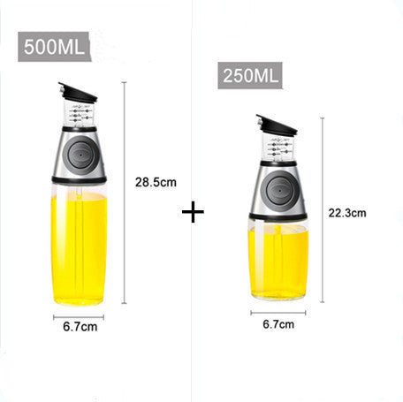 500ml Glass Oil Dispenser Bottle with Measurements – High White Glass for Soy Sauce, Vinegar & Cooking Oil