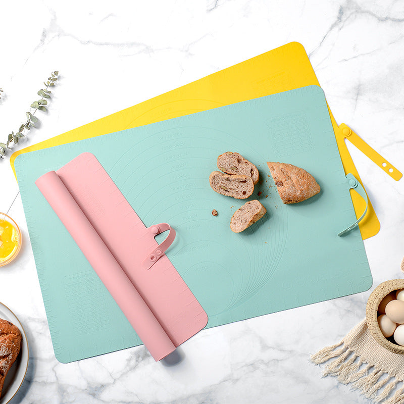 Non-Slip Silicone Dough Rolling Pad for Baking & Kneading – Large Size, Available in Yellow, Green, and Pink