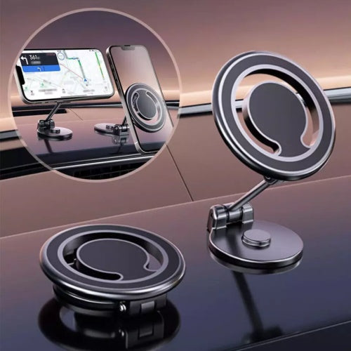 Magnetic Car Phone Holder Mount – MagSafe Compatible, Foldable, Adjustable with Strong Suction, for iPhone & Samsung Smartphones