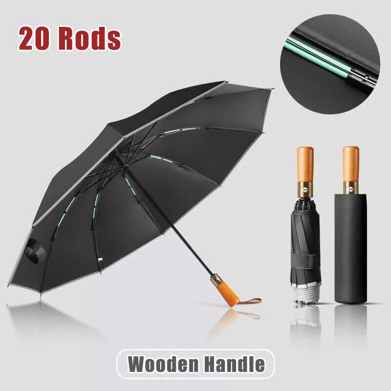 Portable Windproof Umbrella – Strong 20-Rib Frame, Automatic Open & Close, Compact Folding Design for Men & Women