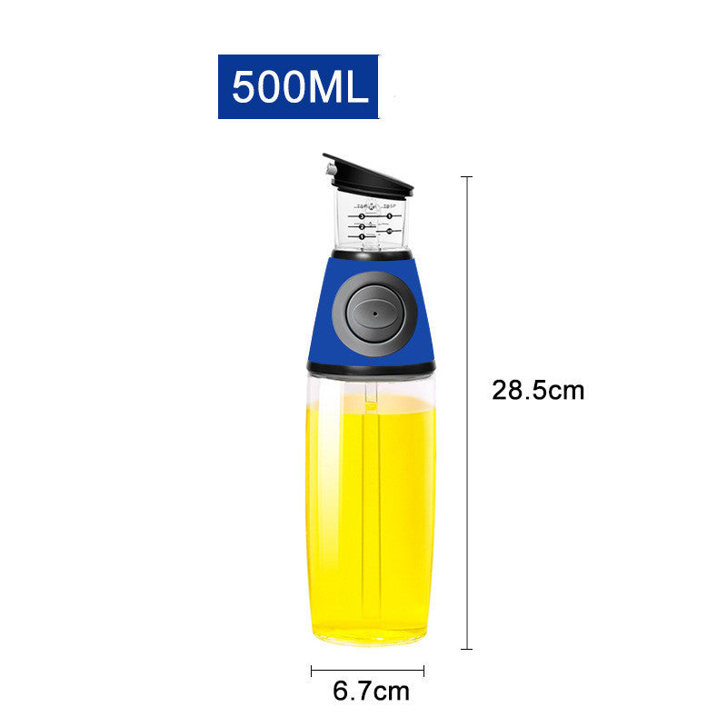 500ml Glass Oil Dispenser Bottle with Measurements – High White Glass for Soy Sauce, Vinegar & Cooking Oil