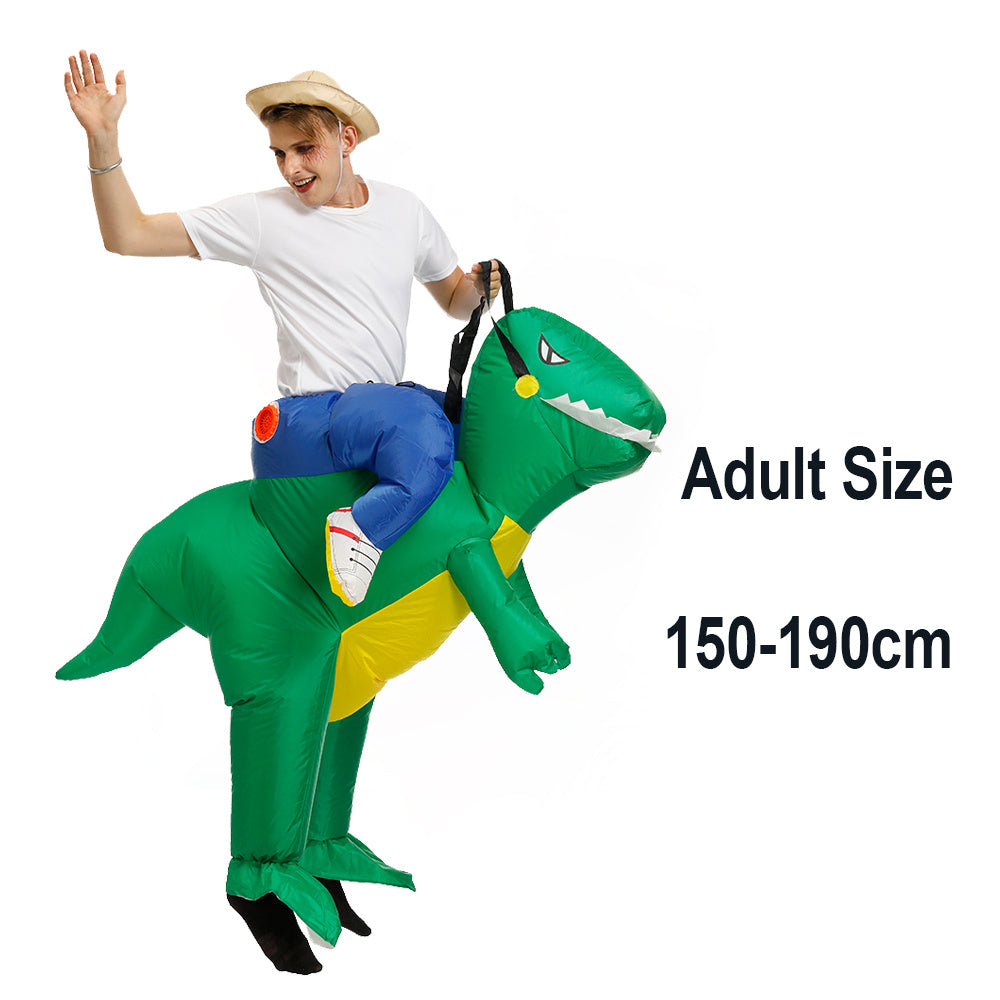 Hilarious Ride-On Inflatable Dinosaur Costume – Funny Chair Illusion Suit for Adults