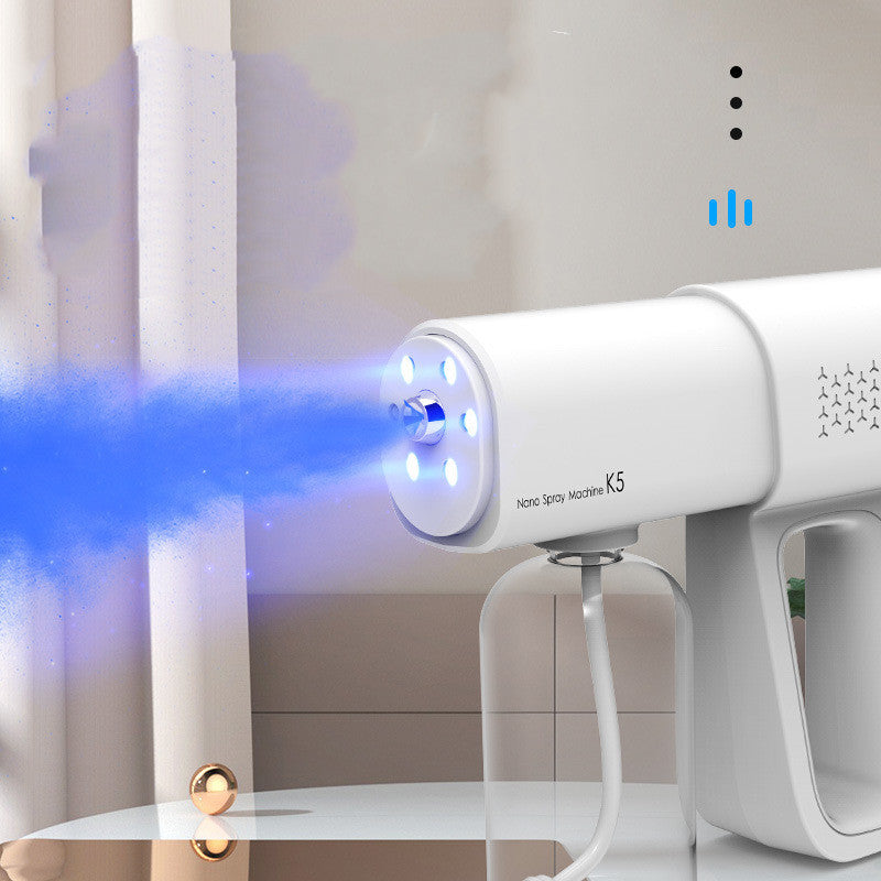 Wireless Electric Sanitizer Sprayer – Handheld Nano Steam Disinfection Gun with Blue Light | USB Rechargeable Atomizer for Home, Car & Office