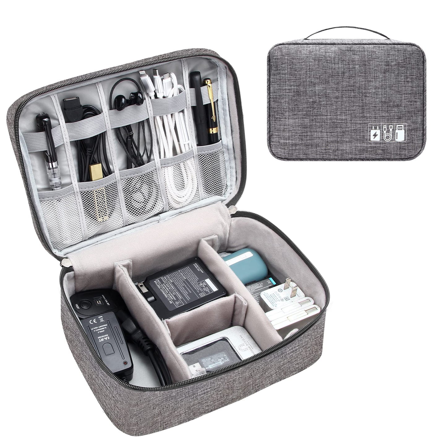 Waterproof Electronics Organizer | Travel Cable & Charger Storage Case with DIY Compartments