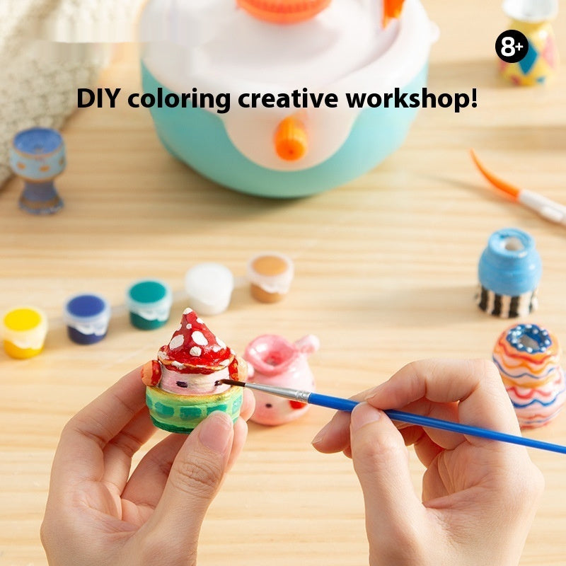 Children's Potter's Wheel Electric Clay Turntable – DIY Handmade Toy for Creative Play, Ages 4-6