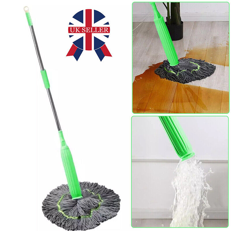 2-in-1 Self-Wringing Mop – Dehydrated Microfiber Twist Mop with 360° Rotating Head for Effortless Home Cleaning