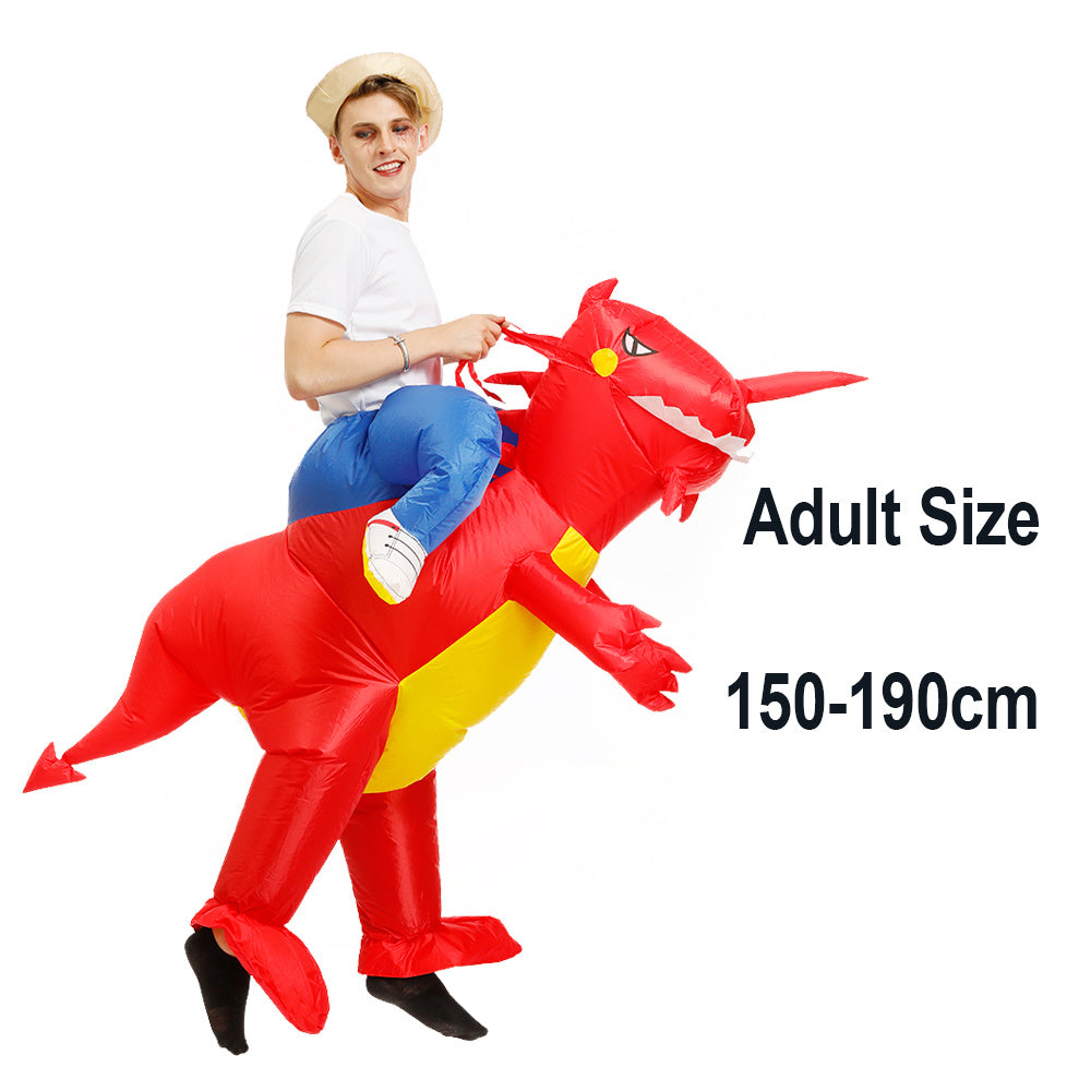 Hilarious Ride-On Inflatable Dinosaur Costume – Funny Chair Illusion Suit for Adults