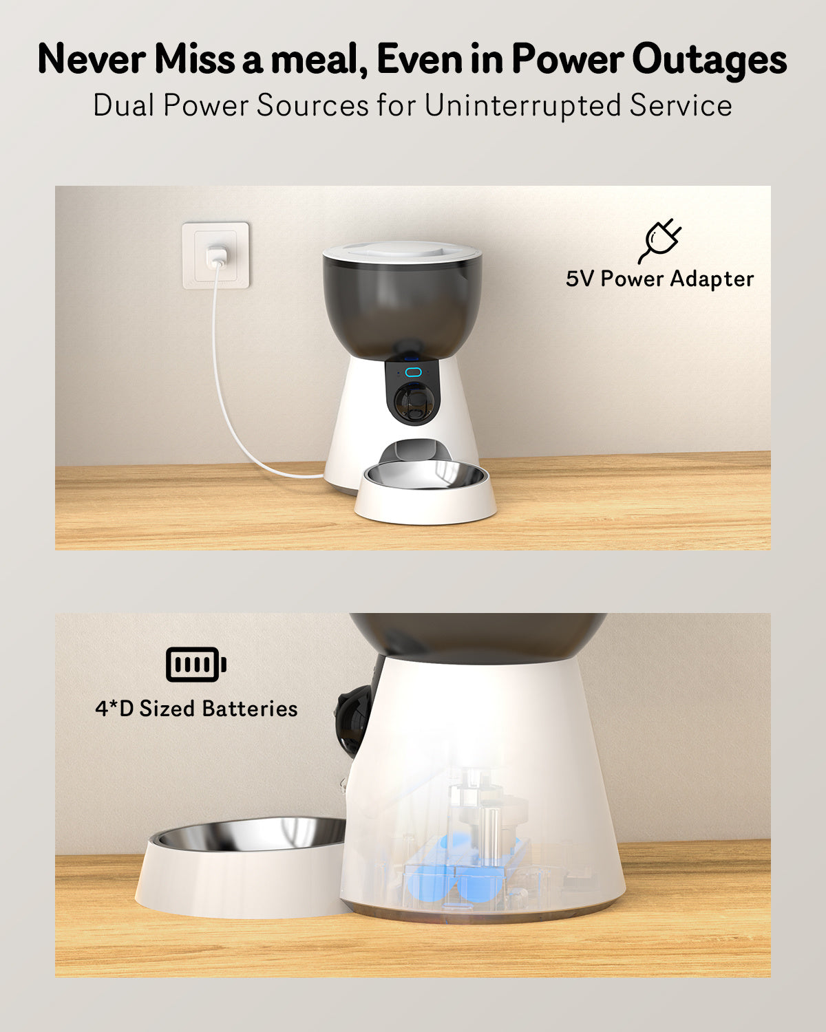 Smart Automatic Cat Feeder with Camera – 1080P HD, Night Vision, 5G WiFi, 2-Way Audio, Remote Feeding