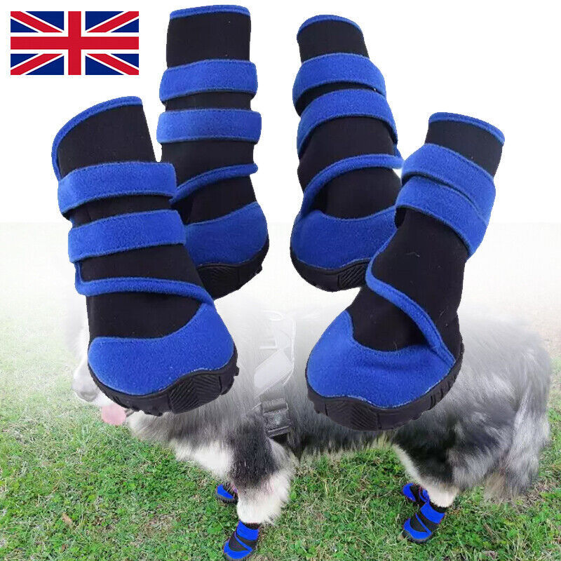 4x Anti-Slip Pet Boots – Waterproof Dog Shoes with Oxford Sole | Protective Puppy Rain Booties & Socks