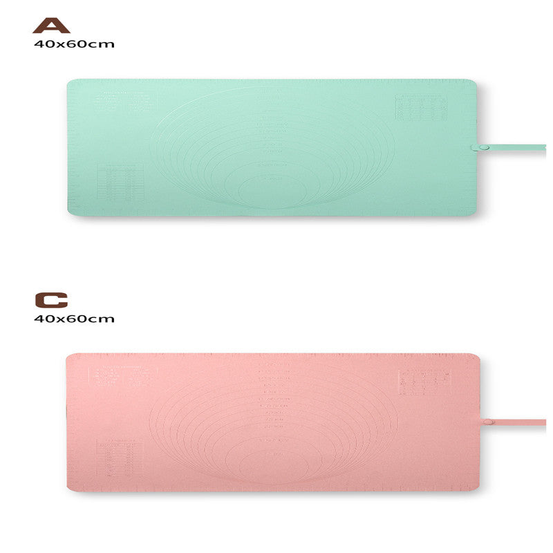 Non-Slip Silicone Dough Rolling Pad for Baking & Kneading – Large Size, Available in Yellow, Green, and Pink