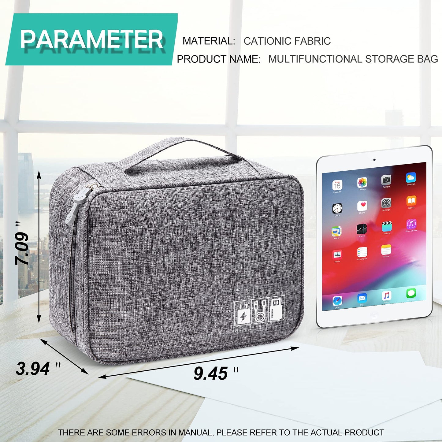 Waterproof Electronics Organizer | Travel Cable & Charger Storage Case with DIY Compartments