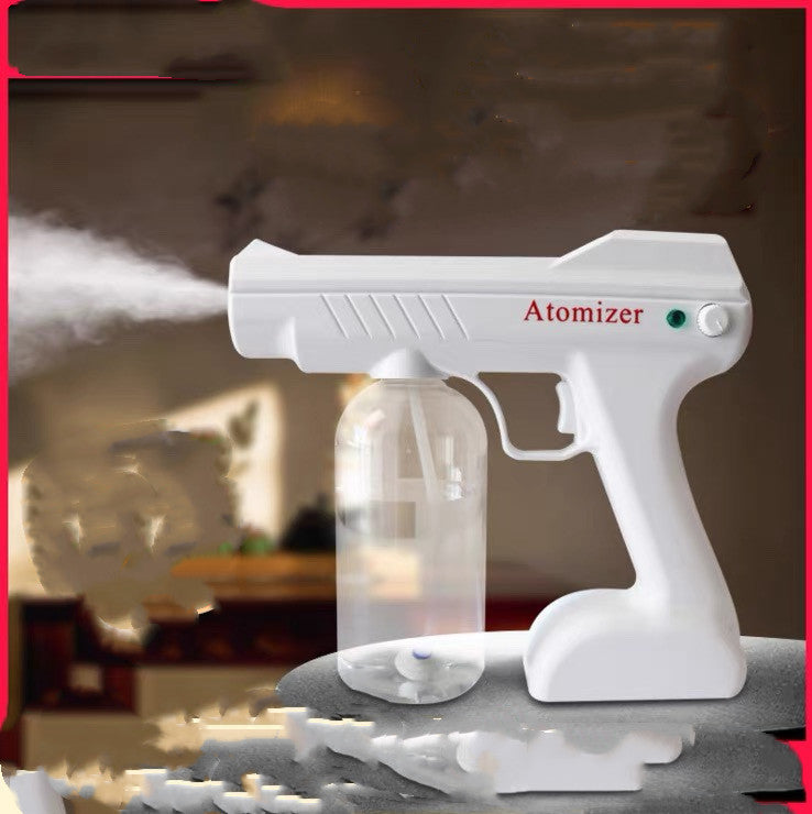 Wireless Electric Sanitizer Sprayer – Handheld Nano Steam Disinfection Gun with Blue Light | USB Rechargeable Atomizer for Home, Car & Office