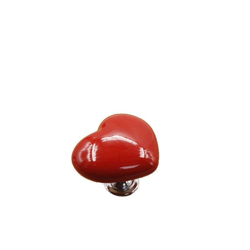 Love Ceramic Handle for Wardrobe Drawer & Cabinet Doors – Heart-Shaped, Coloured Glaze, Multiple Sizes
