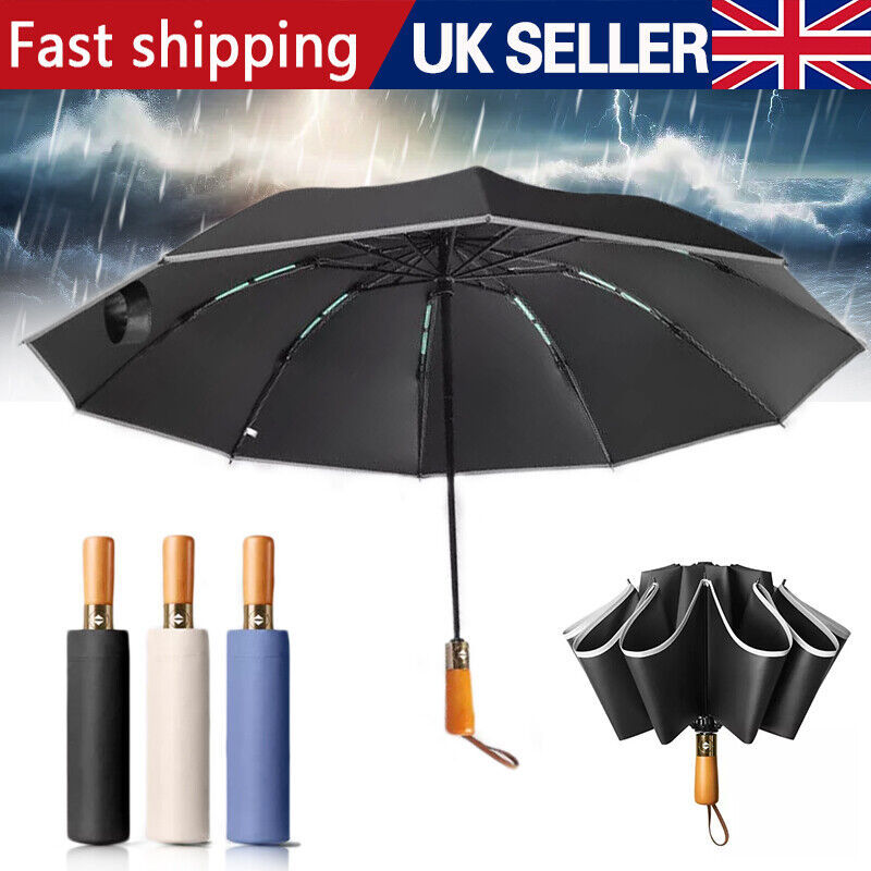 Portable Windproof Umbrella – Strong 20-Rib Frame, Automatic Open & Close, Compact Folding Design for Men & Women