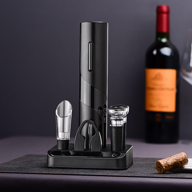 Five-in-One Electric Bottle Opener Set – Red Wine Decanter, Vacuum Stopper, and More | Perfect Business Gift, Wedding, and Housewarming Present