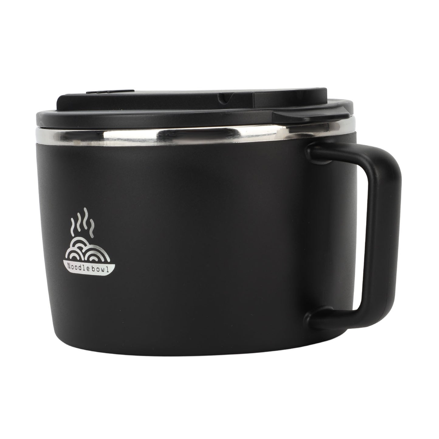 Noodle Bowl with Chopsticks & Spork – 1200ml Stainless Steel Ramen Cooker Bowl with Lid, Portable & Anti-Scalding, Perfect for Office & Home