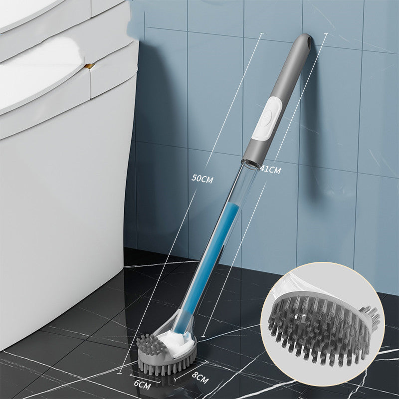 Household Non-dead Corner Toilet Brush – Durable Silicone & Hard Bristle, No Punch Installation