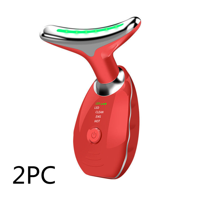 Neck Face Beauty Device – LED Photon Therapy Skin Tightening Massager for Anti-Wrinkle, Double Chin Reduction & Lifting – Portable Skin Care Tool for Face & Neck
