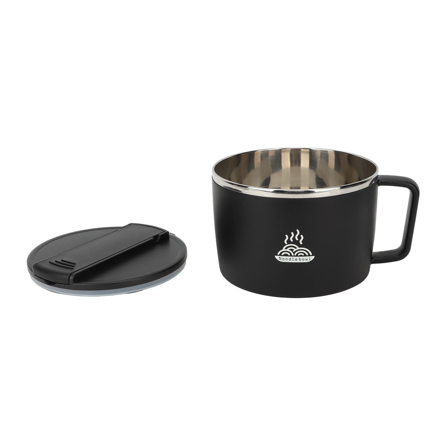 Noodle Bowl with Chopsticks & Spork – 1200ml Stainless Steel Ramen Cooker Bowl with Lid, Portable & Anti-Scalding, Perfect for Office & Home