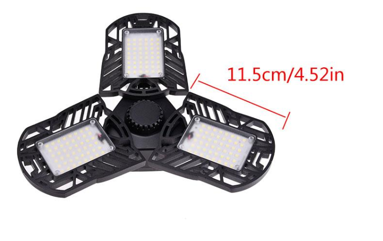 Deformable LED Garage Light | High Intensity Industrial Radar Lamp for Warehouse & Home