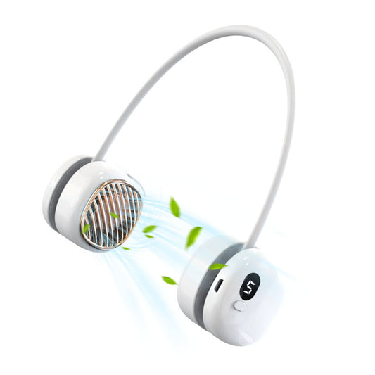 Portable Hanging Neck Fan | 5-Speed Wearable Air Cooler | Rechargeable Mini Neck Fan with LCD Display