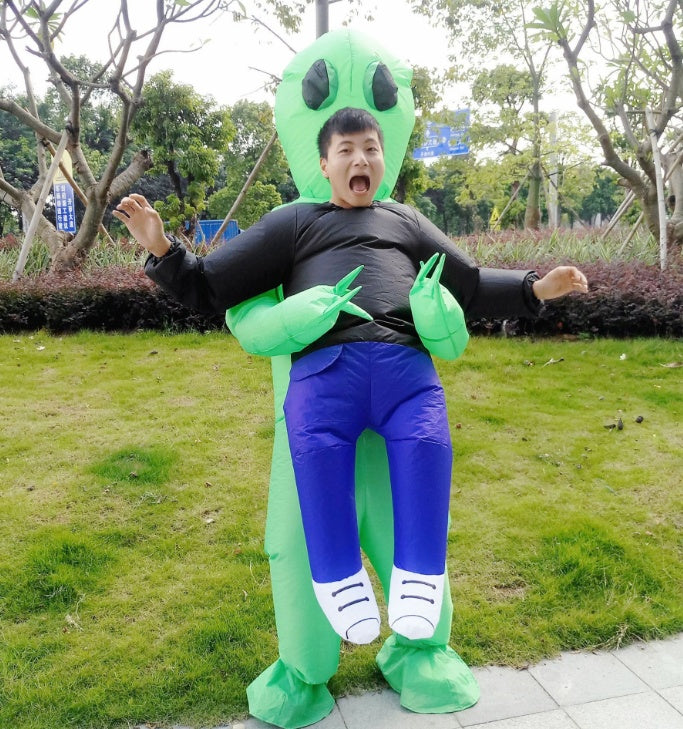 Hilarious Ride-On Inflatable Dinosaur Costume – Funny Chair Illusion Suit for Adults