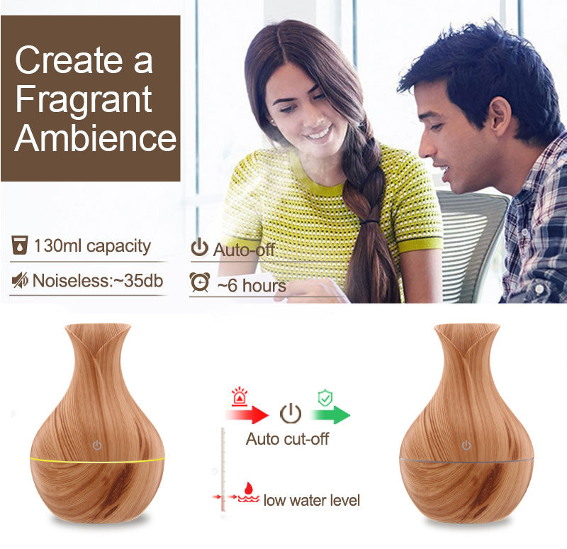 Vase Humidifier – 130ML Ultrasonic Aroma Diffuser with 40ML/H Atomization
