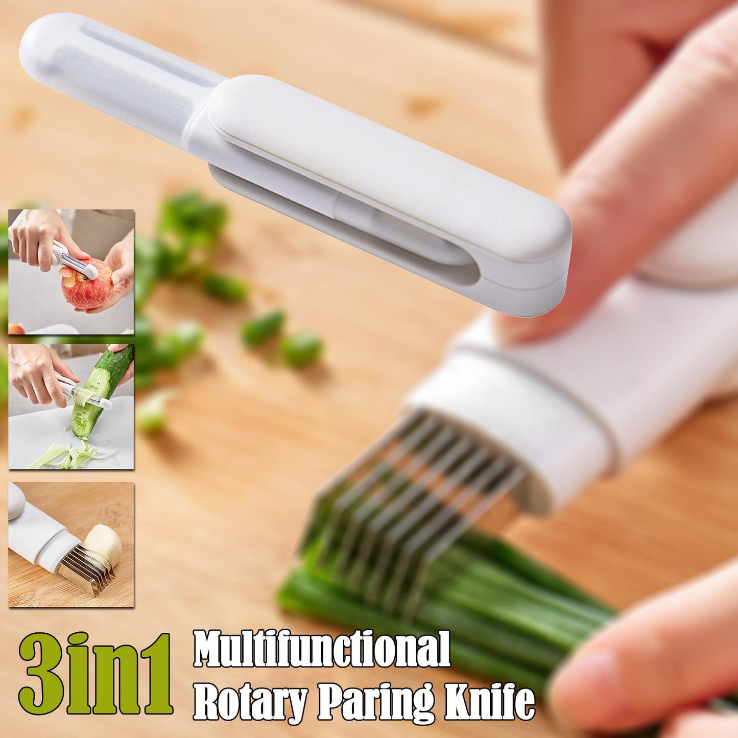 360° Rotating Stainless Steel 3-in-1 Peeler & Grater – Multipurpose Kitchen Gadget for Effortless Peeling, Shredding & Slicing