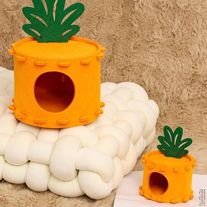 Felt Hamster House & Hideout – Carrot-Shaped Cozy Bed for Syrian Hamsters, Gerbils & Mice | Easy to Clean & Sturdy Hamster Cage Decor