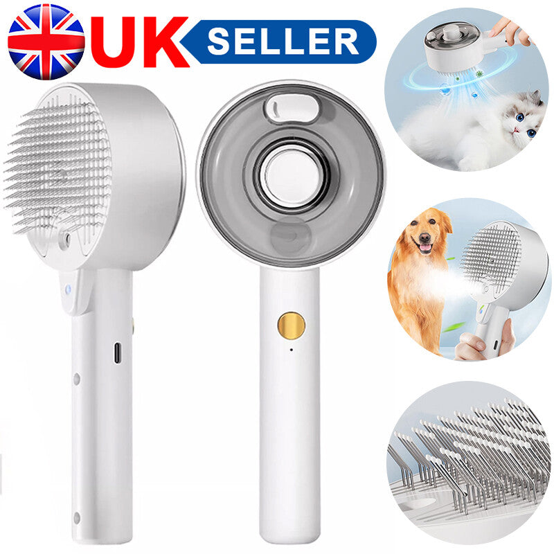 4-in-1 Pet Grooming Steam Brush for Cats & Dogs – Electric Hair Removal, Massage & UV Sterilizer Comb
