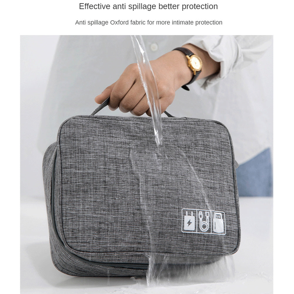 Waterproof Electronics Organizer | Travel Cable & Charger Storage Case with DIY Compartments