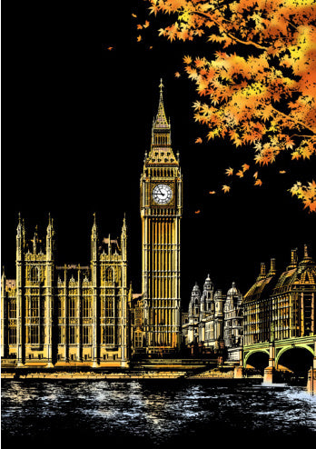Creative City Night Scene Scratch Painting Kit | Colourful Urban Scratching Art