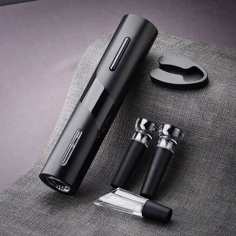 Five-in-One Electric Bottle Opener Set – Red Wine Decanter, Vacuum Stopper, and More | Perfect Business Gift, Wedding, and Housewarming Present