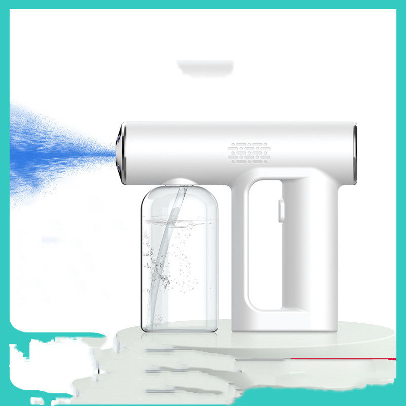 Wireless Electric Sanitizer Sprayer – Handheld Nano Steam Disinfection Gun with Blue Light | USB Rechargeable Atomizer for Home, Car & Office