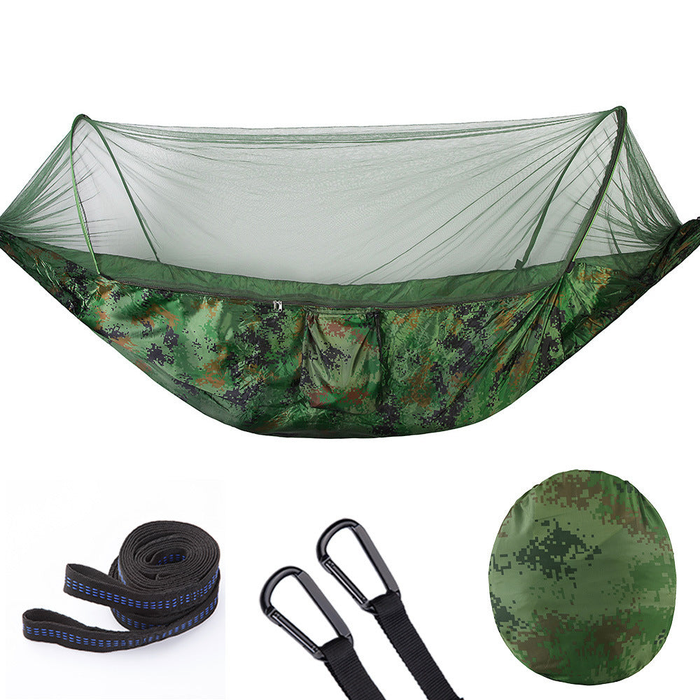 Fully Automatic Pop-Up Hammock with Mosquito Net – Portable, Foldable, Outdoor Camping Bed