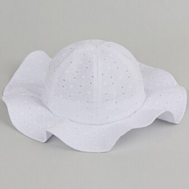 Floral baby sun hat with chin strap