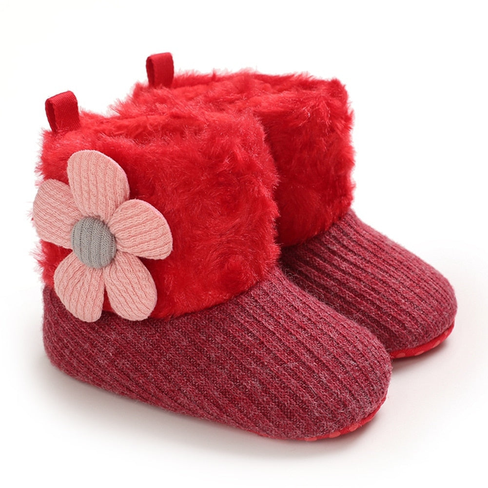 Trendy autumn baby booties