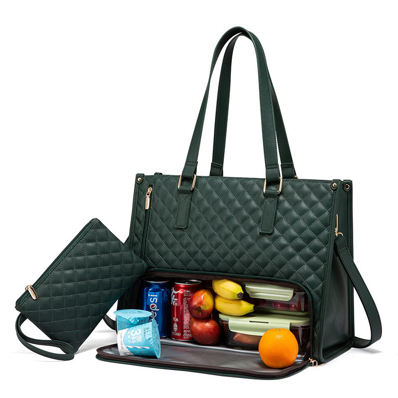 Women's Thermal Insulated Lunch Box – Leakproof Crossbody Tote & Multi-Purpose Storage Bag