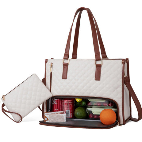 Women's Thermal Insulated Lunch Box – Leakproof Crossbody Tote & Multi-Purpose Storage Bag