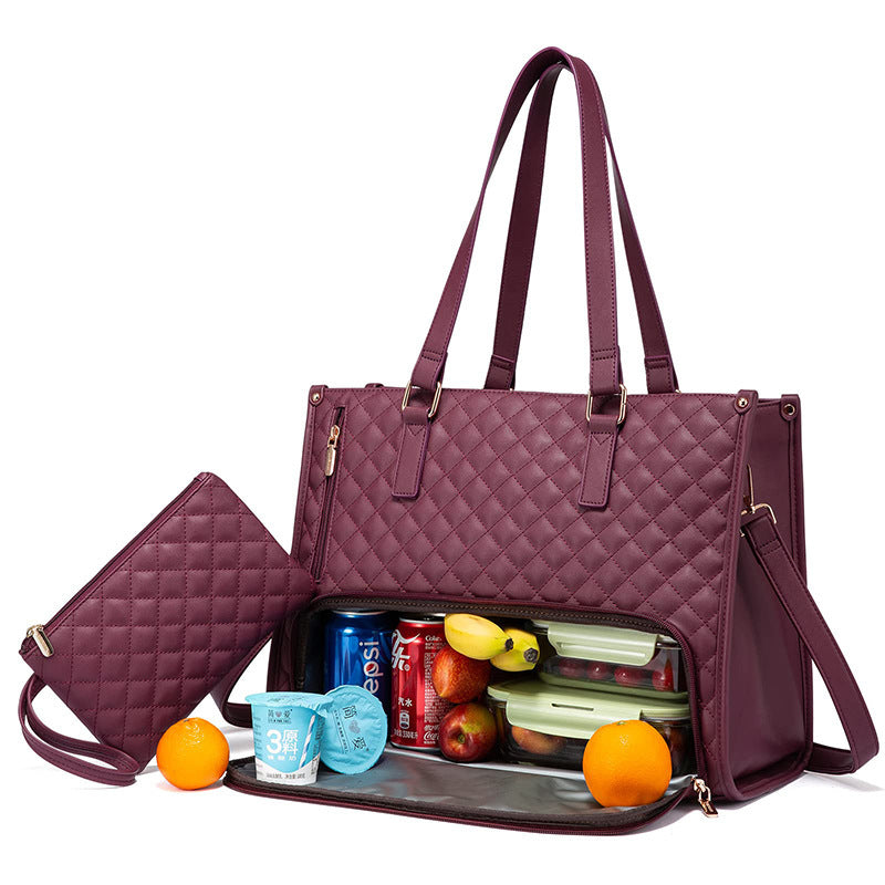 Women's Thermal Insulated Lunch Box – Leakproof Crossbody Tote & Multi-Purpose Storage Bag