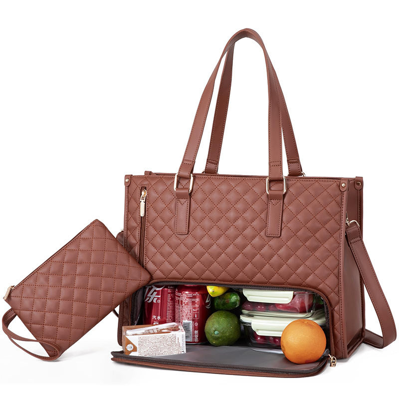 Women's Thermal Insulated Lunch Box – Leakproof Crossbody Tote & Multi-Purpose Storage Bag