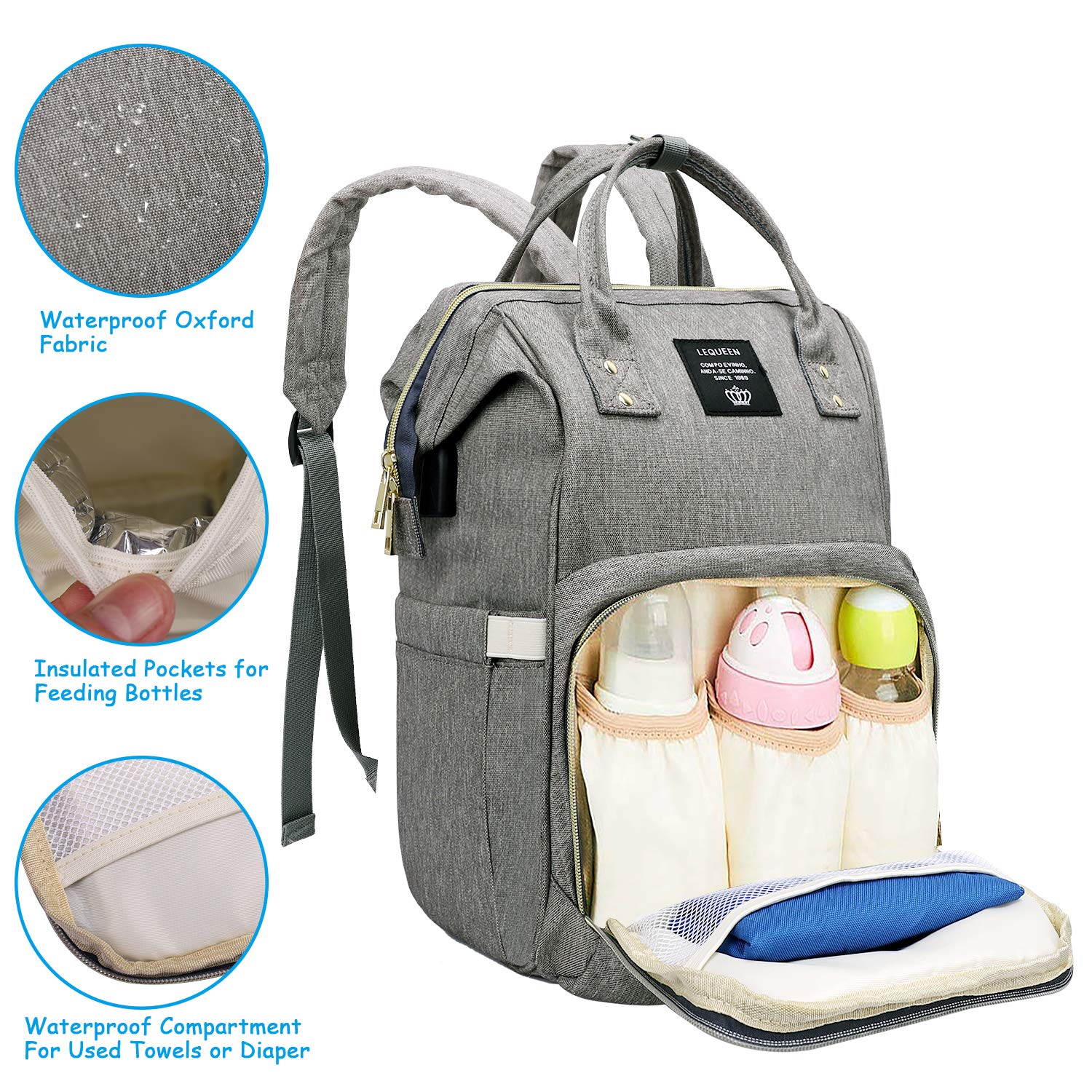 "Convenient and Stylish Large Diaper Bag"