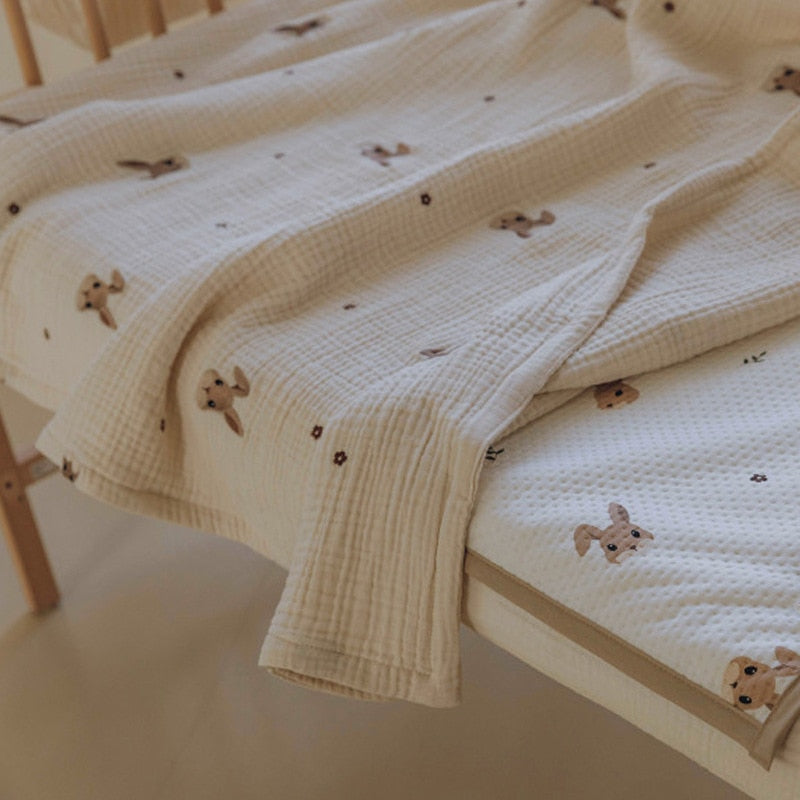Korean Bear Embroidery Kids Sleeping Blanket - Everything Amazing
